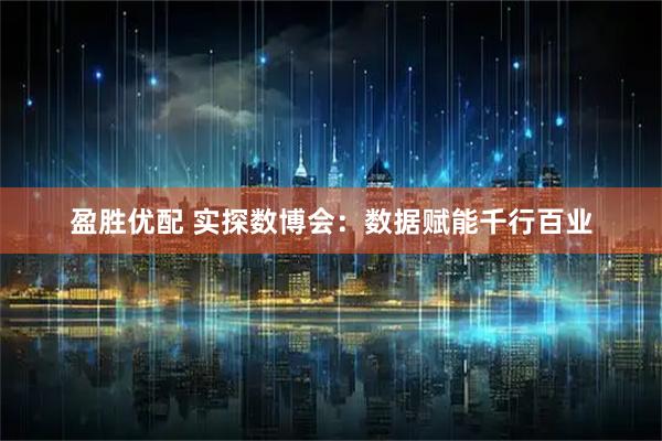 盈胜优配 实探数博会：数据赋能千行百业